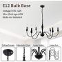 6 Lights Black Chandeliers Farmhouse Industrial Classic Candle Ceiling Rustic Pendant Light Fixture for Dining Living Room Bedroom Kitchen Island Hanging Lighting