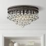 Regina Ceiling Light Flush Mount Fixture Bronze 16'' Wide Tiered Crystal Droplets for Bedroom Kitchen Living Room Hallway Bathroom - Vienna Full Spectrum