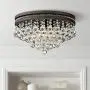 Regina Ceiling Light Flush Mount Fixture Bronze 16'' Wide Tiered Crystal Droplets for Bedroom Kitchen Living Room Hallway Bathroom - Vienna Full Spectrum