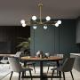 HAHZT Gold Sputnik Chandelier 8 Lights Industrial Pendant Lighting Modern Sputnik Chandelier for Dining Room Kitchen Living Room Bedroom(Not Including Bulb)