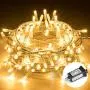 Elegear Led Christmas String Lights, 33FT 100LEDs Decorative Indoor/Outdoor 8 Mode Ultra Bright Twinkle Fairy Lights for Christmas Tree, Bedroom, Garden, Party, Wedding- Warm White, UL588 Approved