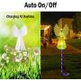 NY Solar Light Outdoor with Fiber Optic Angel Cemetery Decorations for Grave Solar Christmas Lights Outdoor Waterproof Garden Solar Powered Memorial Light for Loved Ones Garden Gifts for Mom 2 Pack