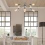 JHLBYL Sputnik Chandelier 8-Light Silver Modern Chandelier Fixture Classic Mid Century Semi Flush Mount Ceiling Light for Bedroom Living Room Dining Room Foyers