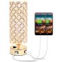 USB Crystal Table Lamp, Gold Table Lamp with Dual USB Charging Ports, Bedside Light Metal Base Stylish, Modern Lamp with Crystal Lamp Shade, Nightstand Light for Bedroom Living Room Entryway Office