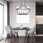 MOTINI 3-Light Kitchen Island Lantern Pendant Linear Chandelier Black Rod Hanging Light 32''x 12''x 19''