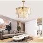 Sweety House New Snowflake Customized 9-lamp Chandelier, Simple postmodern Crystal lamp, Creative net red Dining Room Lighting Chandelier (Gold)
