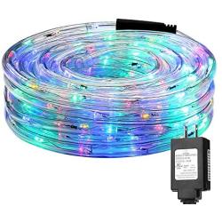 LE LED Rope Lights, 33 ft 240 LED, Low Voltage, Multi Colored, Waterproof, Connectable Clear Tube Indoor Outdoor Light Rope and String for Deck, Patio, Pool, Bedroom, Boat, Landscape Lighting and More