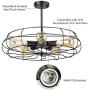 CO-Z 5 Farmhouse Light Industrial Semi Flush Mount Ceiling Light with Cage Shade, Modern Pendant Light Chandelier Light Fixture for Kitchen Living Room