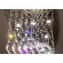 7PM L32'' Modern Wave Oval Chandelier, Raindrop Crystal Ceiling Light Fixture for Dining Room Kitchen Living Room