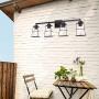 XINCAN 4 Light Farmhouse Bathroom Vanity Over Mirror Light Fixtures Wall Sconce Lighting Porch Light Fixtures Vintage Rustic Metal Black Wall Mount for Dining Room Hallway