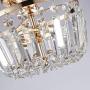 MonDaufie Gold Crystal Chandelier Semi Flush Mount Ceiling Light Fixture Crystal Ceiling Light for Bedroom Living Room Hallway Closet, H8.66xD9.25
