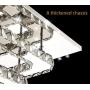 Xie Crystal LED Ceiling Light, 12 Inch Stainless Steel K9 Ceiling, No Opening Needed, Two-Story Square Pendant Lamp in Dining Room Living Room (36W / 6500K / Cold White) (Crystal Warm and White)