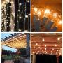 25Ft String Lights, G40 Outdoor Patio String Lights with 27 Clear Globe Edison Bulbs (2 Spare), Globe String Lights for Indoor/Outdoor Commercial Decor, 25 Hanging Sockets, 5 Watt/E12 Base- White Wire