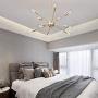 Wellmet Gold Sputnik Chandelier 10-Light, Modern Contemporary Hanging Light Fixture Pendant Ceiling Lighting for Kitchen Dining Room Living Room Foyer, Brushed Brass