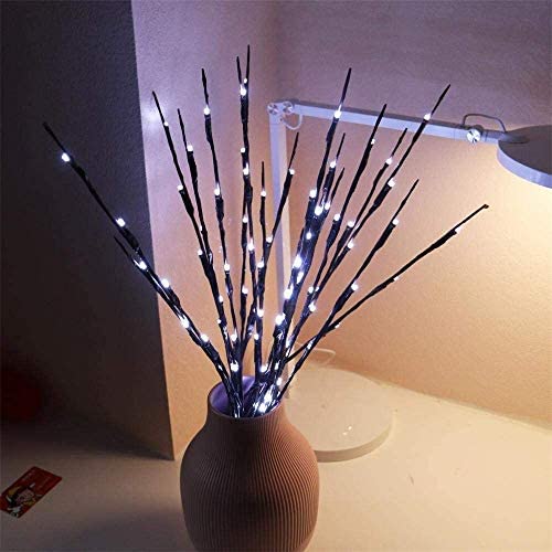 AMARS Lighted Branches Lights with Timer 3 Pack Battery Powered Decorative Light 29 Inches 60 LED Artificial Twig Tree Branches for Home Vase Living Room Decoration (White)