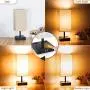 Touch Table Lamp, 3-Way Dimmable Touch Lamp Bedside Lamp with 2 USB Charging Ports and 2 AC Outlets, Modern Desk Lamp Nightstand Bedroom Lamp for Bedroom Living Room Reading Office, LED Bulb Included
