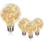 LED Decorative Bulbs,LED Globe Fairy Light Bulb for Ambient Night Lighting, E26 Medium Base Edison with Starry Decorative String Lights for Bathroom, Bedroom, Living Room(G80 Fairy Bulb-4 Pack)