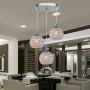 DINGGU 3 Lights Modern Crystal Ball Pendant Light Fixture Flush Mounted Ceiling Chandelier
