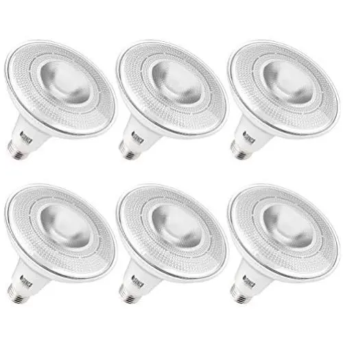 Sunco Lighting 6 Pack PAR38 LED Bulb with Dusk-to-Dawn Photocell Sensor, 15W=120W, 6000K Daylight Deluxe, 1250 LM, Auto On/Off, Security Spotlight Indoor/Outdoor - UL