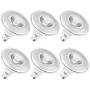 Sunco Lighting 6 Pack PAR38 LED Bulb with Dusk-to-Dawn Photocell Sensor, 15W=120W, 6000K Daylight Deluxe, 1250 LM, Auto On/Off, Security Spotlight Indoor/Outdoor - UL