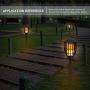 Fatpoom Solar Lights Upgraded, Flickering Flame Solar Torches Lights Waterproof Outdoor Lighting Solar Powered Pathway Lights Landscape Decoration Lighting Auto On/Off for Patio Driveway, 2Pack