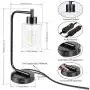 Innqoo Touch Control Table Lamp, 3 Way Dimmable Industrial Table Lamp with USB Charging Ports, Modern Nightstand Lamp, Metal Bedside Lamp for Living Room, Bedroom, Dorm (T45 Vintage Bulb Included)