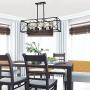 Jinzo Farmhouse Rectangle Chandelier Island Lighting 8-Lights High Linear Industrial Dining Room Chandelier with Rustic Metallic Open Frame Matte Black Hanging Kitchen Island Lighting Fixtures Jinzo Farmhouse Rectangle Chandelier Island Lighting 8-Lights High Linear Industrial Dining Room Chandelier with Rustic Metallic Open Frame Matte Black Hanging Kitchen Island Lighting Fixtures