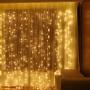 （2020 New) Window Curtain String Lights, 300 LED USB Powered String Lights, 4 Music Control Modes 8 Lighting Modes Waterproof Decorative Lights for Wedding, Homes, Party, Bedroom Chrismas (Warm White）