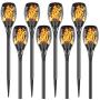 Permande Solar Torch Lights with Flickering Flame, Fire Effect Garden Light, Auto On/Off Dust to Dawn, Outdoor Waterproof Landscape Decoration, Solar Powered Security Torch Light for Patio, 8 Pack