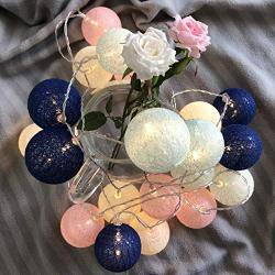 Gladworts Decorative Colorful String Lights for Bedroom Woven Ball Globe Newborn Decor Balls, Battery Operated Colorful Wall Lights Indoor Living Room Accessories, 10ft