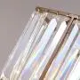 Modern K9 Crystal Chandelier Transparent Raindrop Ceiling Lighting Fixtures Rectangular Metal Pendant Light for Kitchen Island Dining Room Living Room Bedroom Lamp (Champagne)