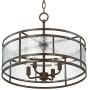 Edinger Oil Rubbed Bronze Round Pendant Chandelier 20'' Wide Rustic Industrial Clear Waterglass 4-Light Fixture for Dining Room House Foyer Kitchen Island Entryway Bedroom Living Room - Regency Hill