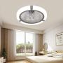 Modern Simple Round Ceiling Fan Lamp with Remote Control Dimmable Three-color Dimming White Hanging Installation Dining Room Kitchen Bedroom Ceiling Lamp Lighting Fixture Ceiling Chandelier