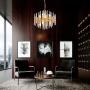 TZOE Modern Chandeliers,Crystal Chandelier,8 Light Round Pendant Light Width 19 inches Brass Metal + Clear Glass Adjustable Height UL Listed