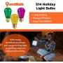 Mardi Gras Light Bulbs - 11 Watt Purple, Green, and Yellow Light Bulbs - Dimmable - E26 Base - by GoodBulb (11 Watt S14, 3 Pack)