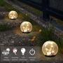 Solar Garden Ball Lights, Crack Glass Ball Solar Globe Lights, Solar Ground Light Outdoor Decorative, 35 LED Solar Pathway Lights Outdoor Garden Decor, Warm White LED Lights Ball, Waterproof, 1 Globe