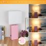 Bedside Touch Control Table Lamp with 2 USB Ports & AC Outlet, 3 Way Dimmable Nightstand Lamps, Pink Metal Base & White Fabric Shade, Modern Desk Light for Bedroom Living Room, 2700K Bulb Included
