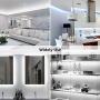 Lighting EVER LED Strip Light White, 16.4ft Dimmable Vanity Lights, 6000K Super Bright LED Tape Lights, 300 LEDs 2835, Strong 3M Adhesive, Suitable for Home, Kitchen, Bedroom, Daylight White