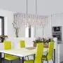 Q&S Rectangle Crystal Chandelier Lighti Fixture, Modern Chrome 6 Lights Chandeliers Ceiling Light Fixture for Dinning Room, Living Room,Kitchen Island, Hotel Lobby,Chrome