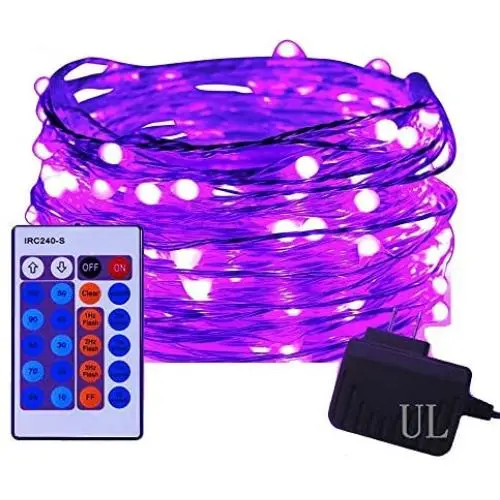 100 LED String Lights,Easest 33 feet Long Copper Wire Starry Lights Dimmable Fairy Lights with Remote Control for Bedroom,Halloween Christmas Easter Holiday Decoration