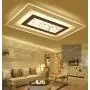 LAKIQ Super Thin Acrylic Dimmable LED Flush Mount Ceiling Light Fixture with Remote Living Room Modern Rectangle Close to Ceiling Chandelier Lighting for Bedroom Dining Room(23.5,Stepless Dimmable)
