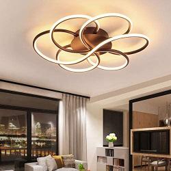 Ceiling Light Flower Aluminum LED Panel Flush Mount Ceiling Lamp High Light Transmission Ceiling Light Quick Installation Chandelier for Hallway Office Living Rooms Bedrooms (Size : Coffee 23.6in)