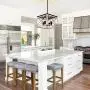 Henveton 4-Light Pendant Light, Industrial Kitchen Island Lighting Fixtures Metal Vintage Farmhouse Chandeliers Ceiling Linear Fixture for Dining Toom, Pool Table