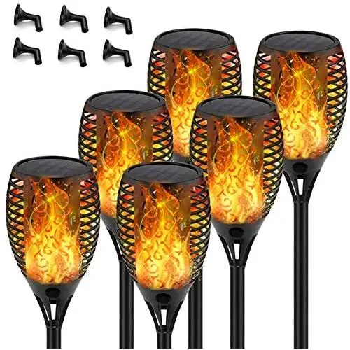 Staaricc 6Pack-33LED Solar Lights Outdoor, Solar Torch Light with Flickering Flame for Halloween&Christmas, Waterproof Festive Decoration&Romantic Landscape Lights for Garden Pathway-Auto On/Off
