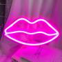 Lip Shape Neon Signs for Wall Decor,USB or Battery Decor LED Signs, LED Lights for Bedroom, Neon Lights for Bar,Christmas,Party,Baby,Kids, Girls Living Room(Pink)