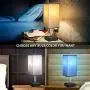 USB Bedside Table Lamp, MOICO Stylish Nightstand Lamp with 2 USB Charging Port and one AC Outlet, Modern Desk Lamp with Grey Linen Fabric Shade for Bedroom, Living Room, Kids Room, Dorm, Office