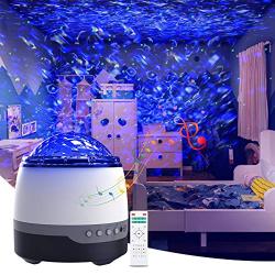 Galaxy Projector, Star Light Projector for Bedroom, Sleeping Soothing White Noise Sound Machine with Remote, Timer, Music Speaker, 8 Soother Sounds Ocean Wave Projector for Baby Kids Adults Relaxation