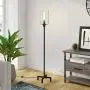 Henn&Hart FL0011 Modern Industrial Farmhouse Blackened Bronze Metal Finish with Seeded Glass Shade for Living, Bedroom, Office, Or Dining Room Floor Lamp, One Size, Black Henn&Hart FL0011 Modern Industrial Farmhouse Blackened Bronze Metal Finish with Seeded Glass Shade for Living, Bedroom, Office, Or Dining Room Floor Lamp, One Size, Black
