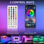 Led Lights Strip for Bedroom 40ft 12M RGB Christmas Neon Color Changing Room Wall Rope Lights Bluetooth with Remote Luces Led para Decoracion Habitacion