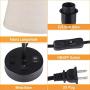 USB Table Lamp Set of 2, PARTPHONER Bedside Nightstand Lamp with Dual USB Charging Ports AC Outlet, Small Desk Lamp Cream Fabric Shade Metal Base Light for Bedroom, Living Room, Study Room, Office